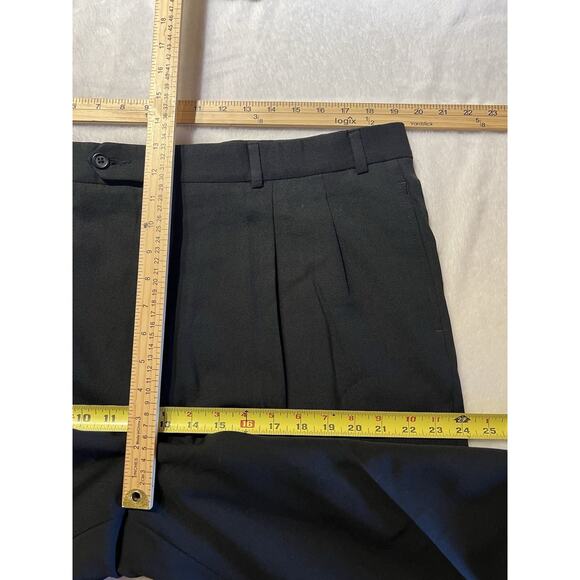 Evan Picone Mens 46L 38x30 Solid Black Heavier 2 Piece Suit Virgin Wool - Picture 14 of 16